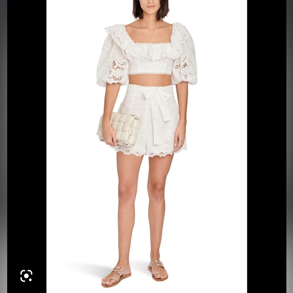 SOLD ZIMMERMANN Lulu Scallop Frill Shorts sz 1 - Picture 2 of 4